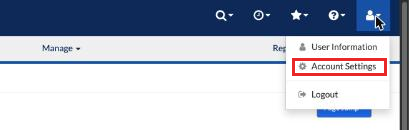 Person menu with Account Settings